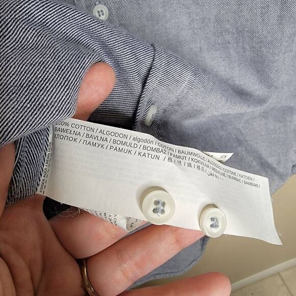 Mango MNG Slim Fit Casual Cotton Button Down Shirt Blue XXS - Picture 5 of 11